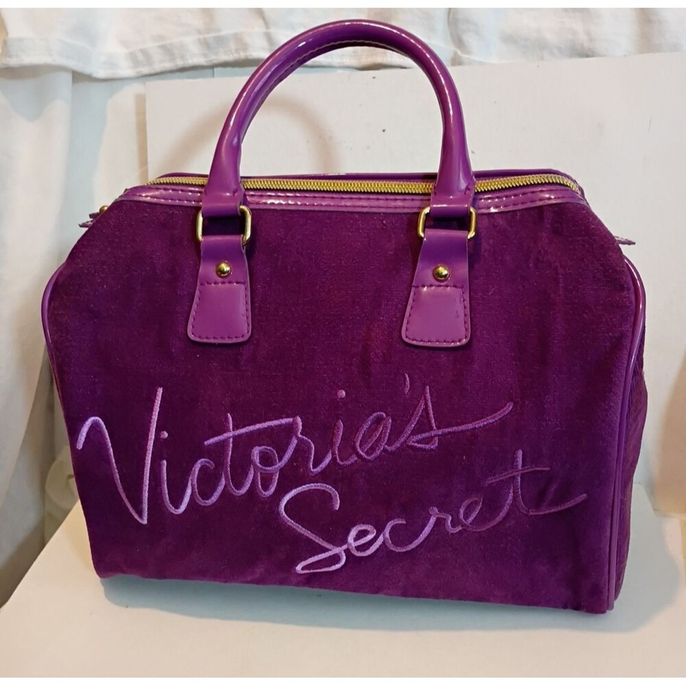 Victoria Secret Purple Velour Suede Like Handbag Y2K